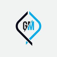 GM MG initial based Alphabet icon logo. vector