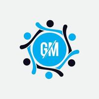 GM MG initial based Alphabet icon logo. vector