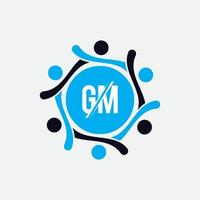 GM MG initial based Alphabet icon logo. vector