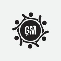 GM MG initial based Alphabet icon logo. vector