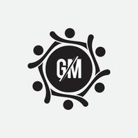 GM MG initial based Alphabet icon logo. vector