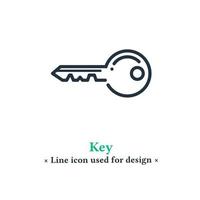 Key icon isolated on a white background. Key symbols for web and mobile apps. vector