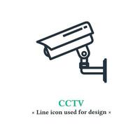 vector de icono cctv aislado en un fondo blanco. símbolo de cámara de seguridad para aplicaciones web y móviles.