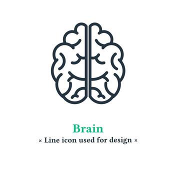 icono del cerebro aislado en un fondo blanco. símbolo del cerebro humano para aplicaciones web y móviles. vector