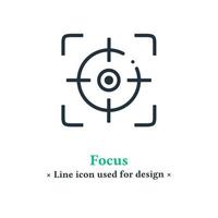 Focus icon isolated on a white background. Lens focus symbol for web and mobile apps. vector