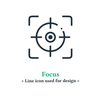 Focus icon isolated on a white background. Lens focus symbol for web and mobile apps.