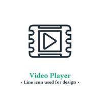 icono de reproductor de video aislado sobre fondo blanco, ilustración vectorial símbolo de reproductor de video para aplicaciones web y móviles. vector