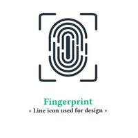 Fingerprint icon isolated on a white background. Fingerprint scanner symbol for web and mobile apps. vector