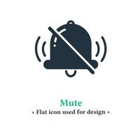 Mute icon in trendy flat style isolated on white background. Silent bell symbol, disable for web and mobile apps. vector