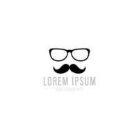 Vintage silhouette of bowler, mustaches, glasses. Vector illustration of gentleman or hipster.