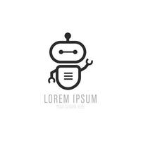 cute robot mascot logo template design. vector