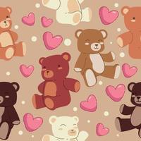 Teddy Bear Seamless Pattern Background Concept vector