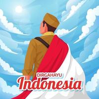 Dirgahayu Indonesia Day Concept vector