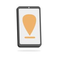 3d smartphone with map navigation in minimal cartoon style vector