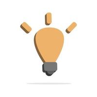 3d light bulb icon in minimal cartoon style vector