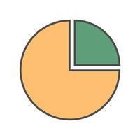 Round graph icon in flat cartoon style vector