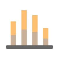 Graph bar icon in flat cartoon style vector