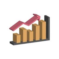 3d statistics graph in minimal cartoon style vector