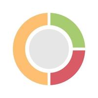 Circle graph icon in flat cartoon style vector