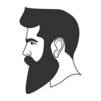 Bearded man in flat cartoon style vector