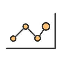 Graph line icon in minimal cartoon style vector