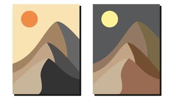 Mountain landscape print art for posters and wall decoration vector