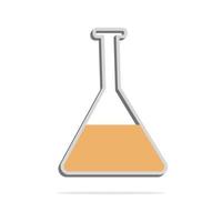 3d laboratory fluid bottle concept in minimal cartoon style vector