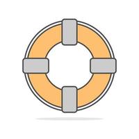 Life ring buoy icon in flat cartoon style vector