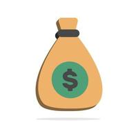 3d money bag with dollar icon in minimal cartoon style vector