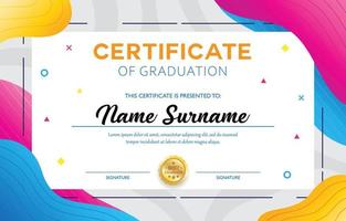 Certificate Graduation for High School vector