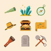 Exploration and Adventure Icon Collection vector