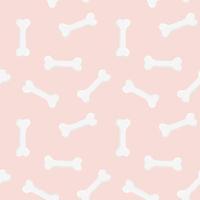 Dog Bone Seamless pattern on pink background. vector