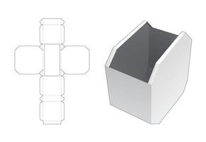 Octagonal box die cut template and 3D mockup vector