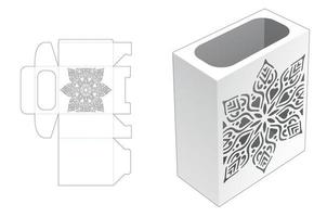 caja de votación con plantilla troquelada de patrón estarcido y maqueta 3d vector