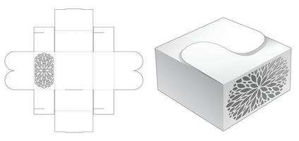 caja de panadería con plantilla troquelada y maqueta 3d vector