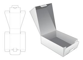 plantilla troquelada de flip box y maqueta 3d vector