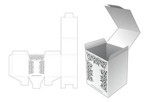 caja abatible con plantilla troquelada de mandala estampada oculta y maqueta 3d vector