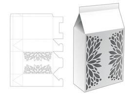 Stenciled packaging die cut template and 3D mockup