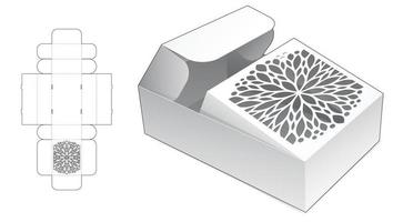 caja de dos vueltas con plantilla troquelada de mandala estampada y maqueta 3d vector