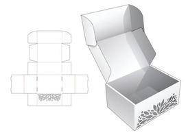 caja de cartón con plantilla troquelada oculta y maqueta 3d vector