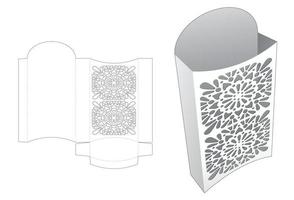 contenedor de bocadillos con plantilla troquelada de mandala estampada y maqueta 3d vector