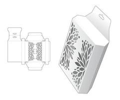 caja hexagonal colgante con plantilla troquelada estarcida y maqueta 3d vector