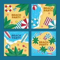 Summer Beach Party Social Media Post Template vector