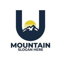 U Mountain Logo Templates vector