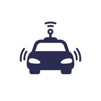autonomous car, smart vehicle icon on white vector