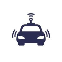 autonomous car, smart vehicle icon on white vector