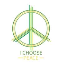 peace sign, vector t-shirt design, print, i choose peace, isolated on white, vector illustration