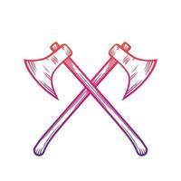 crossed axes isolated on white vector