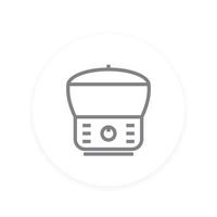 electric cooker icon, linear style vector