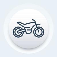 offroad bike, motorcycle, motocross line icon, vector illustration